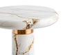 This side table features a marble top with delicate gold detailing. The base is crafted from a solid material, creating a stylish Royalty Free Stock Photo
