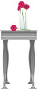 Side table with gerbera daisies