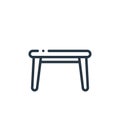 side table icon vector from furniture concept. Thin line illustration of side table editable stroke. side table linear sign for Royalty Free Stock Photo