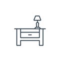 side table icon vector from furniture decoration concept. Thin line illustration of side table editable stroke. side table linear Royalty Free Stock Photo