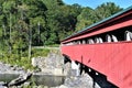 Side of Taftsville Covered Bridge in the Taftsville Village in the Town of Woodstock, Windsor County, Vermont, United States Royalty Free Stock Photo