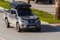 Side, Turkey -January 22, 2023: black Nissan Navara