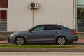 Side, Turkey -January 21, 2023: green Volkswagen Jetta