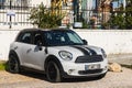 Side, Turkey -January 23, 2023: white Mini Countryman