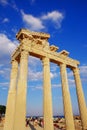 SIDE, TURKEY - JULY 5, 2019: The Temple of Apollo with blue sky on the background