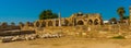 SIDE, TURKEY: Ruins of the Temple of Apollo in Side in a beautiful summer day. Royalty Free Stock Photo