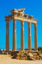 SIDE, TURKEY: Ruins of the Temple of Apollo in Side in a beautiful summer day. Royalty Free Stock Photo