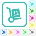 Side up parcel delivery solid vivid colored flat icons Royalty Free Stock Photo