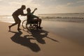 Senior couple taking selfie with mobile phone on the beach Royalty Free Stock Photo