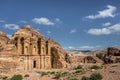 Side view of Ad Deir (aka The Monastery or El Deir) in the ancient city of Petra (Jordan) Royalty Free Stock Photo