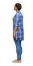 Side view of an African-American woman in a shirt Royalty Free Stock Photo