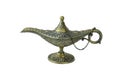 Side view of Aladdin`s magical genie lamp isolated on a white background