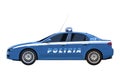 Side view of the Alfa Romeo 159, in the setting up of the Italian Police. Illustrative editorial. Royalty Free Stock Photo