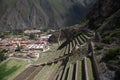 Side view of the archeological site in Ollantaytambo, Peru Royalty Free Stock Photo