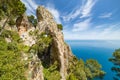 Side view of Arco Naturale, Capri island, Italy Royalty Free Stock Photo