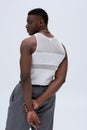 Side view of athletic young african Royalty Free Stock Photo