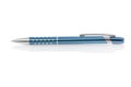 Side view of a ballpoint pen, isolated on a white background. Close-up Royalty Free Stock Photo