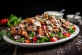 side view of a bbq chicken salad with creamy dressing Royalty Free Stock Photo