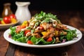 side view of a bbq chicken salad with creamy dressing Royalty Free Stock Photo