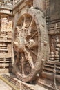 A side view of beautiful chariot Wheel, Sun temple Royalty Free Stock Photo