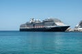 RHODES, GREECE - SEPTEMBER 20, 2021: Cruise ship Eurodam of  Holland America line docked at the pier of the cruise port of Rhodes Royalty Free Stock Photo