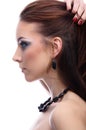 Side-view of beautiful model Royalty Free Stock Photo