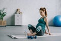 side view of beautiful pregnant woman Royalty Free Stock Photo