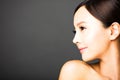 Side view beautiful young woman face Royalty Free Stock Photo