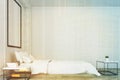 Side view of a bedroom with poster toned Royalty Free Stock Photo