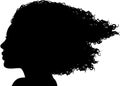 Black Lady Silhouette With Blowing Hair