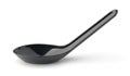 Side view of black plastic disposable soup spoon Royalty Free Stock Photo