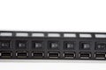 Side view of black usb hub ports Royalty Free Stock Photo