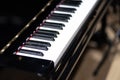 side view of black and white piano keyboard Royalty Free Stock Photo