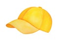 Side view of blank classic yellow baseball cap. Royalty Free Stock Photo