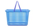 Side view of blue plastic shopping basket Royalty Free Stock Photo