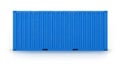 Side view of the blue shipping container Royalty Free Stock Photo