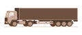 Side View of Brown Warehouse Weight Delivery Truck