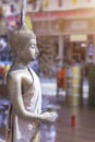 Side view of the Buddha image inside the temple Royalty Free Stock Photo