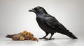 Carrion Crow on white background