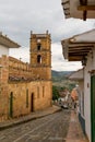 Side view of the Cathedral in Barichara, Colombia Royalty Free Stock Photo