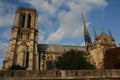 Side view of The Cathedral of Notre Dame, Paris Royalty Free Stock Photo