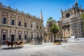 Side view of the cathedral in Seville, Spain, Europe. Royalty Free Stock Photo