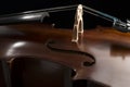 Side view of a Cello. Royalty Free Stock Photo