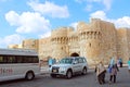 Side view of Citadel of Qaitbay, Alexandria, Egypt Royalty Free Stock Photo