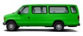 Classic passenger minibus in green. Royalty Free Stock Photo