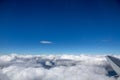 Side view of clouds over Central Europe from descending plane Royalty Free Stock Photo