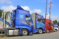 Side View of Colorful Show Trucks