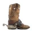 Side view of a Cowboy boot with spur Royalty Free Stock Photo