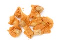 Side view crispy wontons on white background