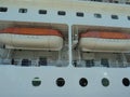 Lifeboats of a cruise ship. Royalty Free Stock Photo